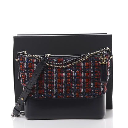 Chanel Tweed Calfskin Medium Gabrielle Hobo Black Red Blue 10 of 10