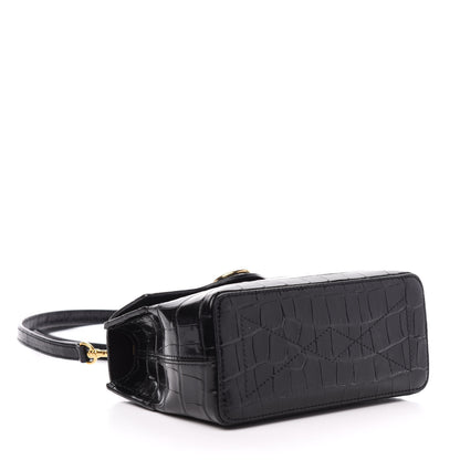Mulberry Shiny Croc Calfskin Embossed Micro Seaton Black 4 of 10