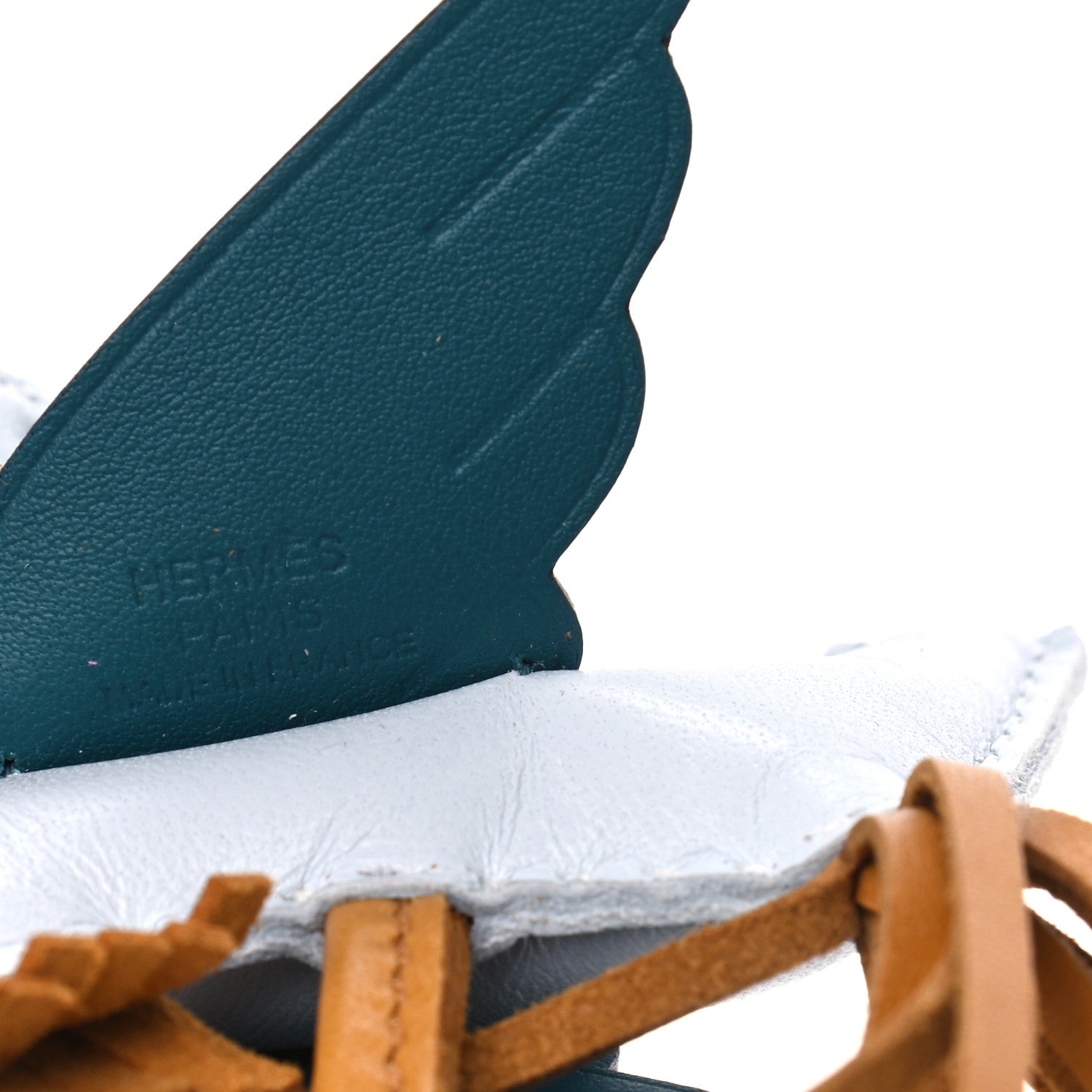Hermes Milo Lambskin Grigri Rodeo Pegase Horse Bag Charm PM Bleu Brume Sesame Vert Bosphore 3 of 4