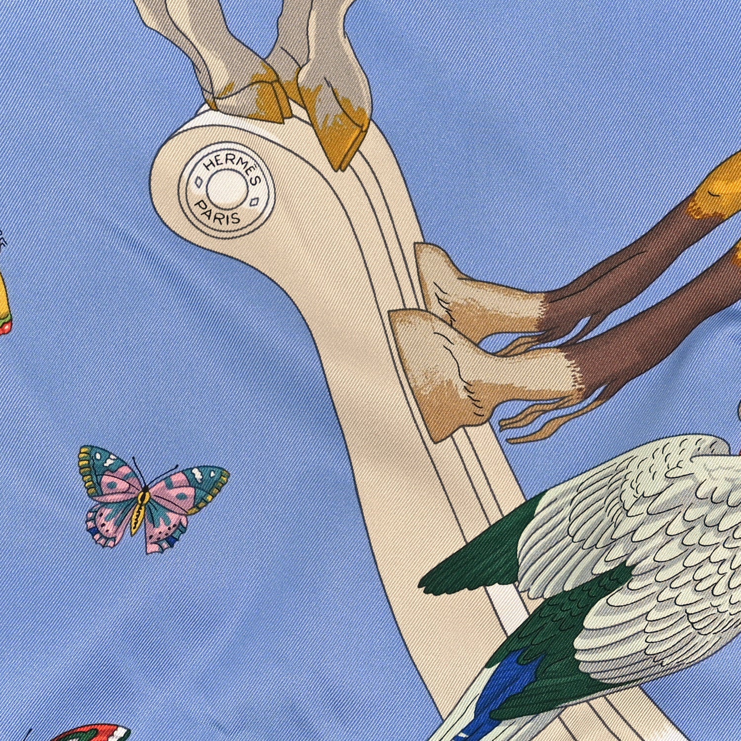 Hermes Silk Story Scarf 90 Bleu Lavande Vert 2 of 3