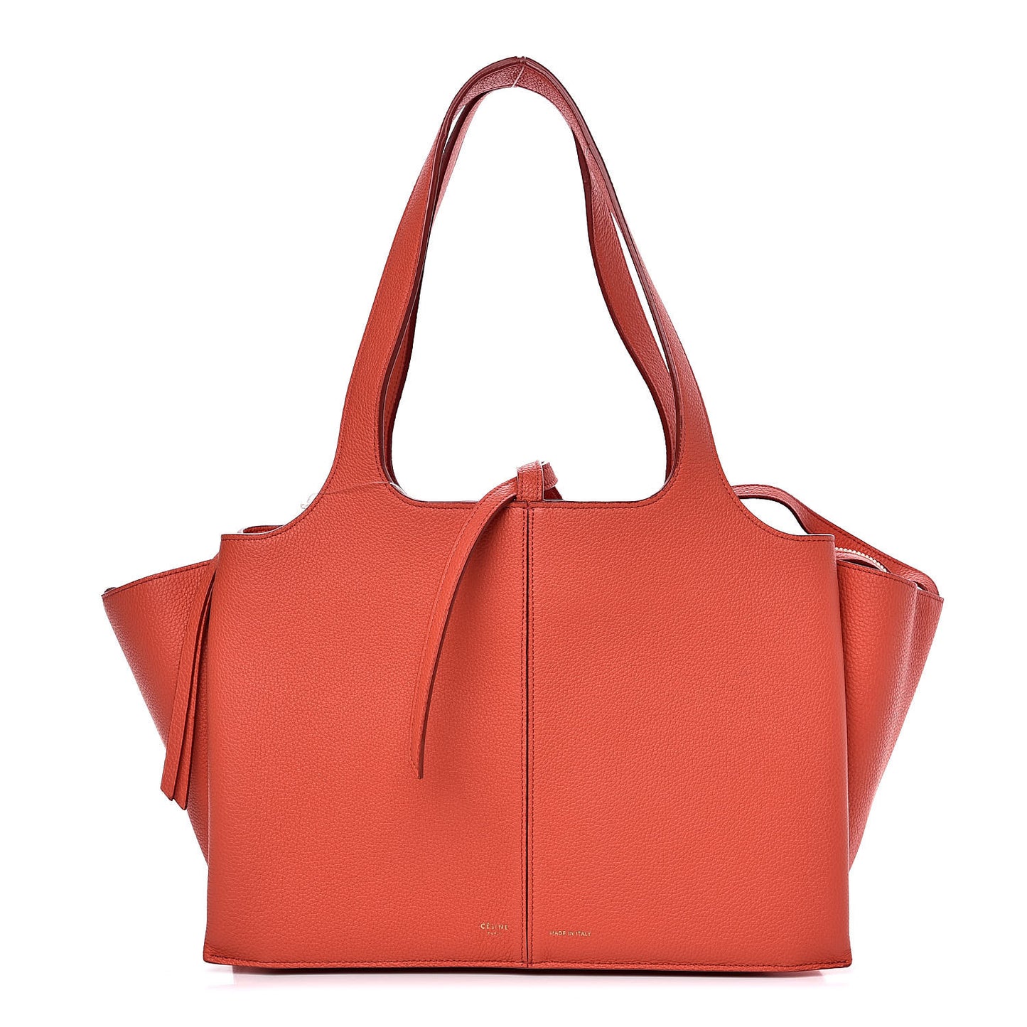Baby Grained Calfskin Small Tri-Fold Bag Orange
