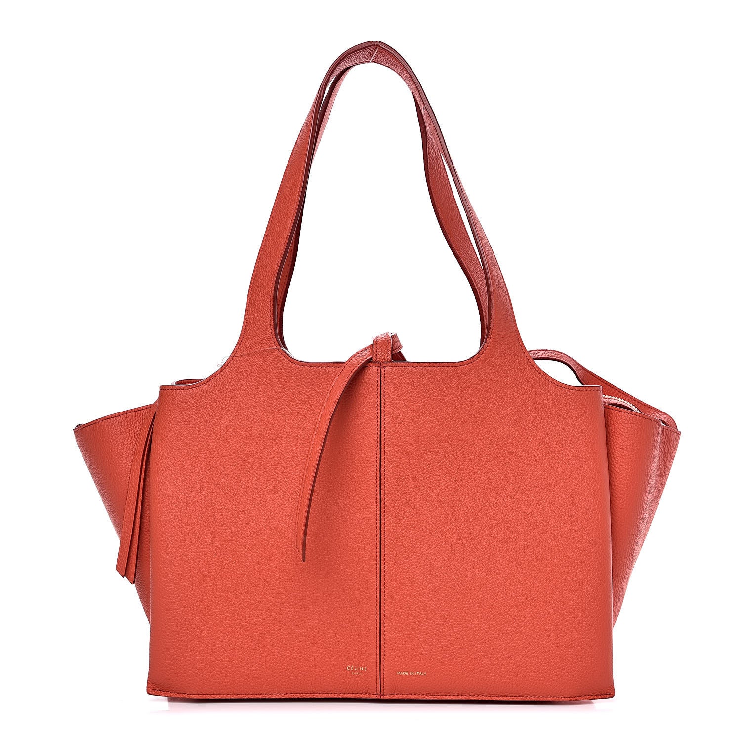 Celine Baby Grained Calfskin Small Tri-Fold Bag Orange 1 of 9