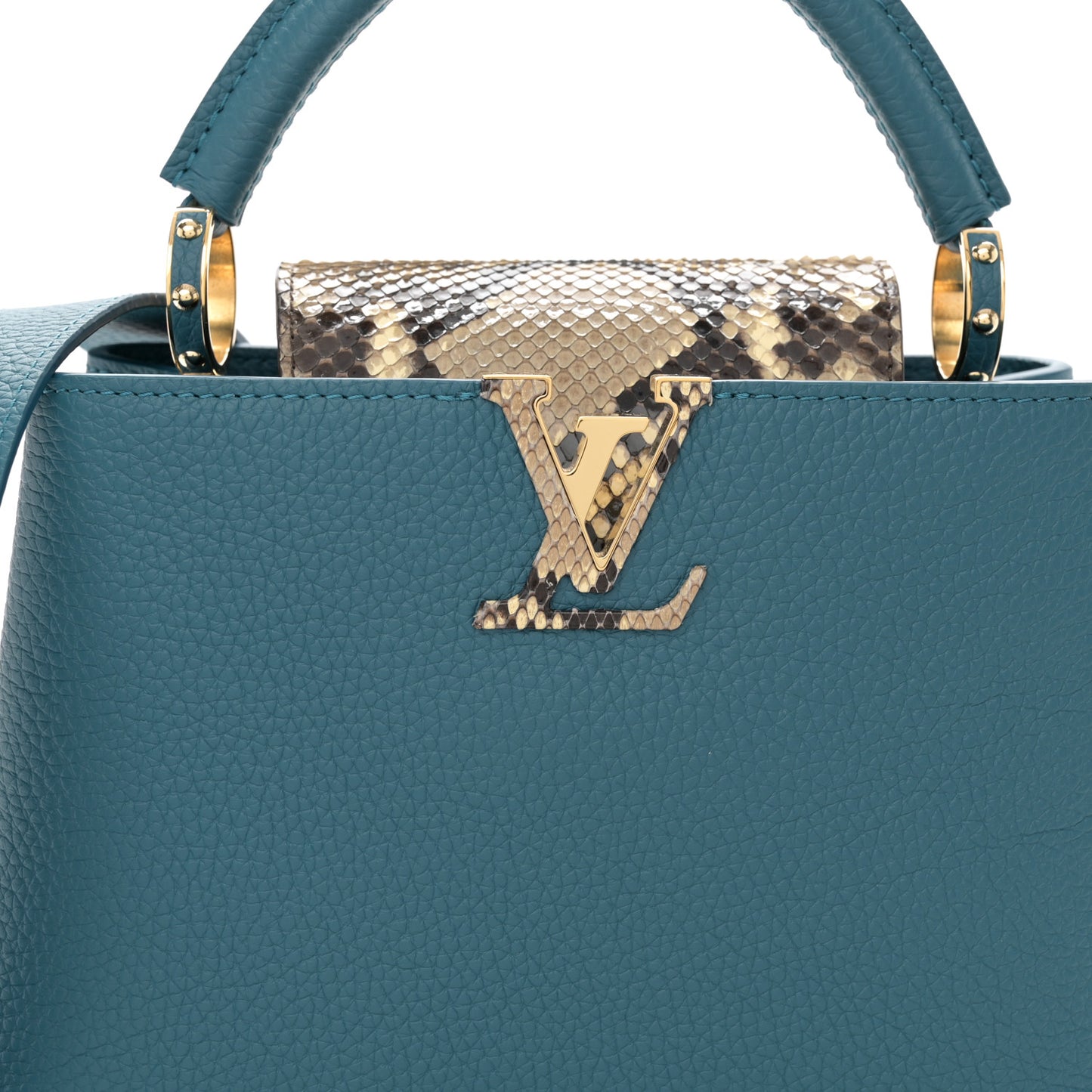 Taurillon Snakeskin Capucines BB Mallard