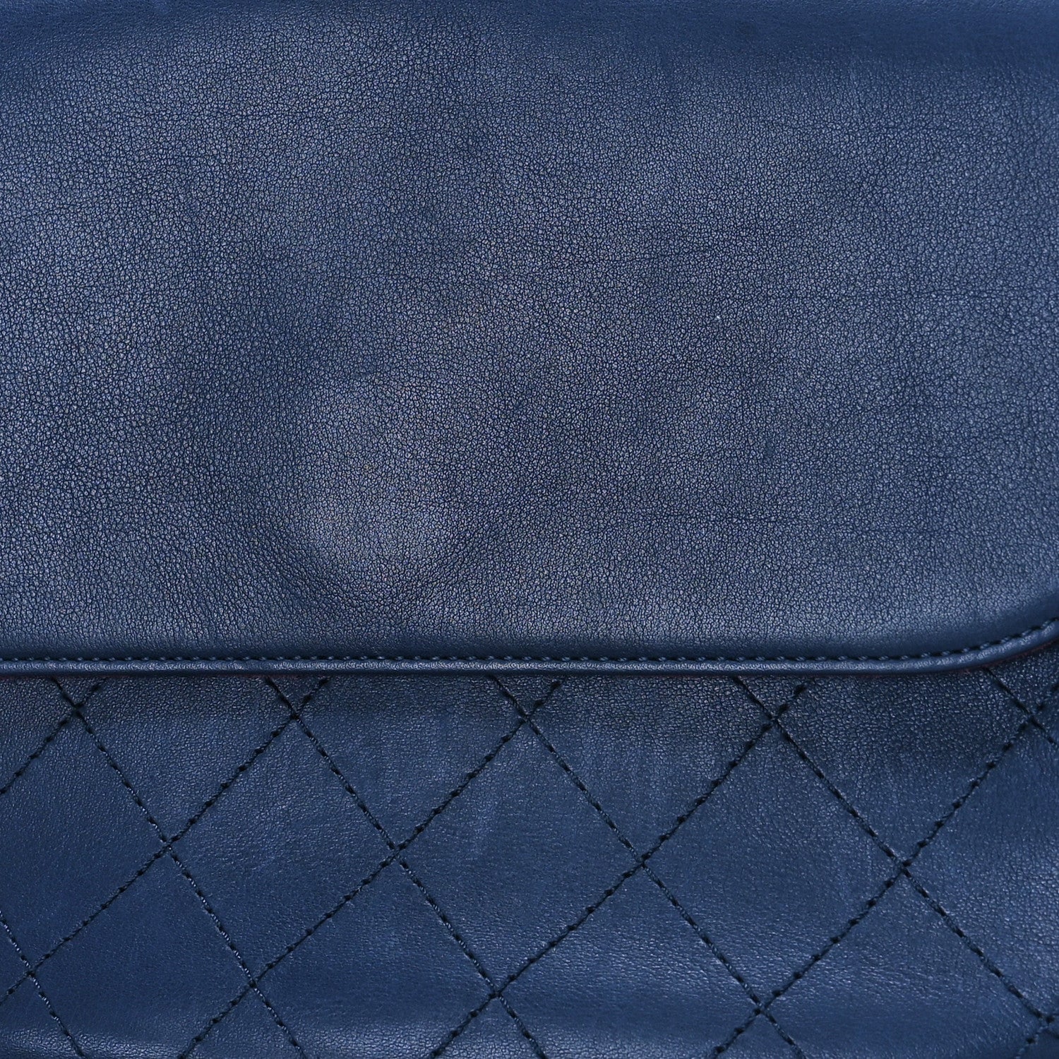 Chanel Calfskin Stitched Messenger Flap Bag Navy 11 of 12