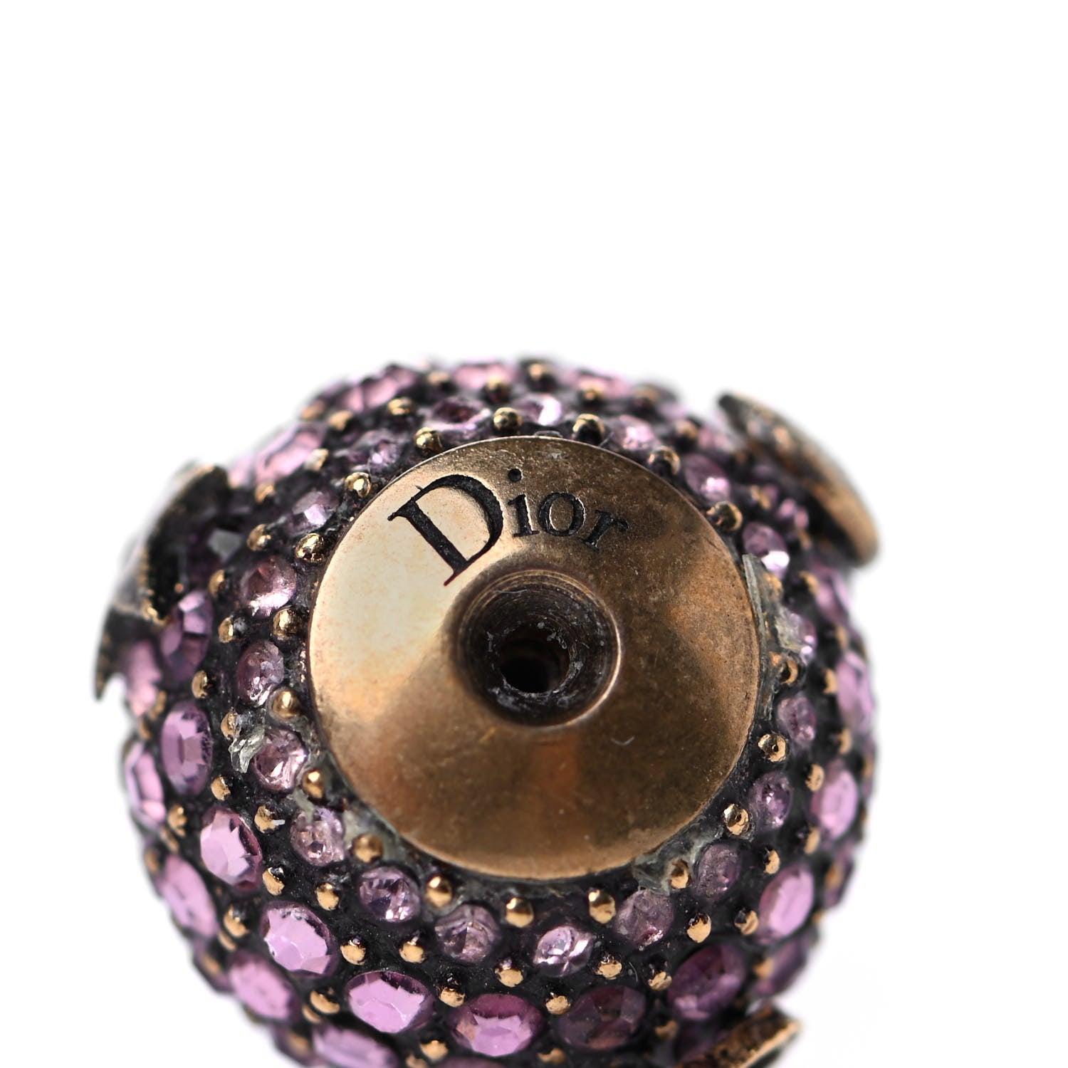 Christian Dior Crystal Star Moon Tribal Earrings Pink Gold 4 of 4