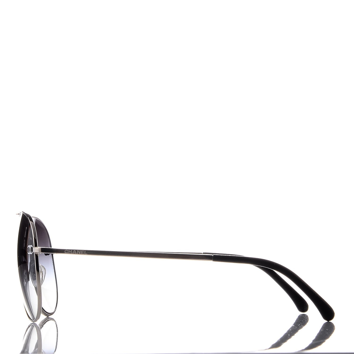 Chanel Aviator CC Sunglasses 4189-T-Q Silver 3 of 8