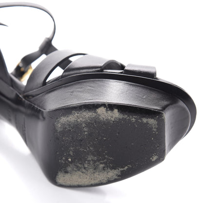 Saint Laurent Calfskin Tribute 75 Platform Sandals 38.5 Black 10 of 11