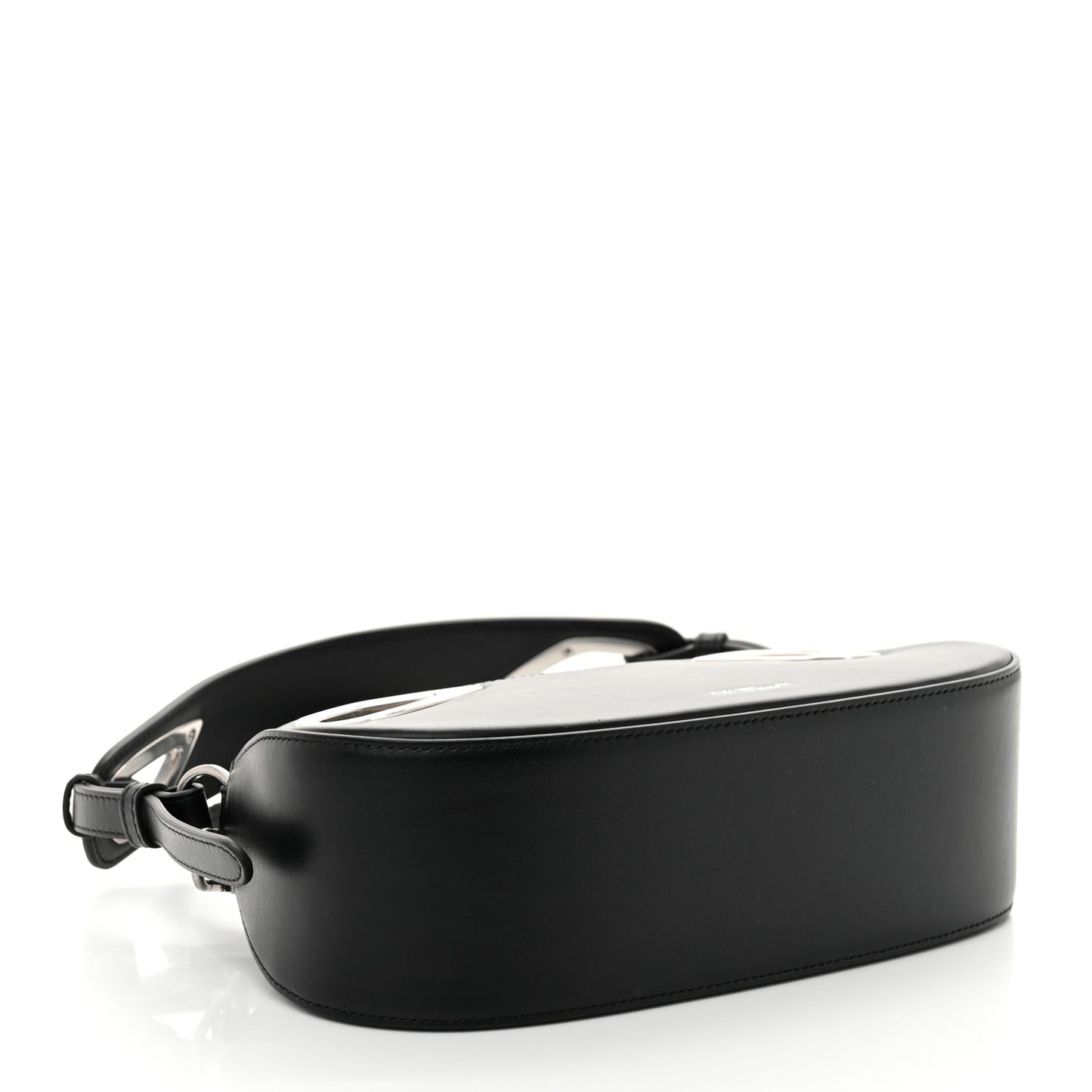 Calfskin Clam Shoulder Bag Black