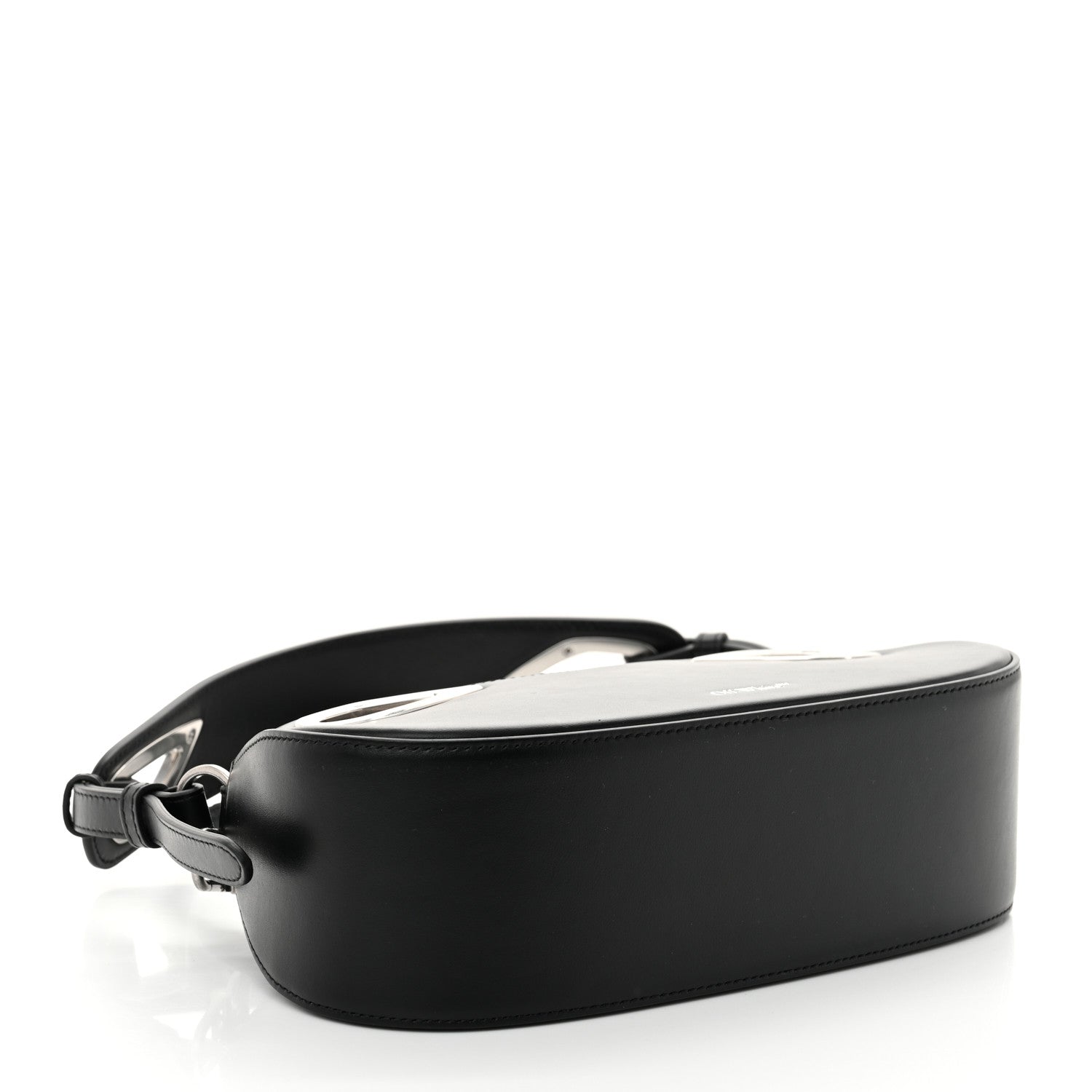 Off-White Calfskin Clam Shoulder Bag Black 4 of 9