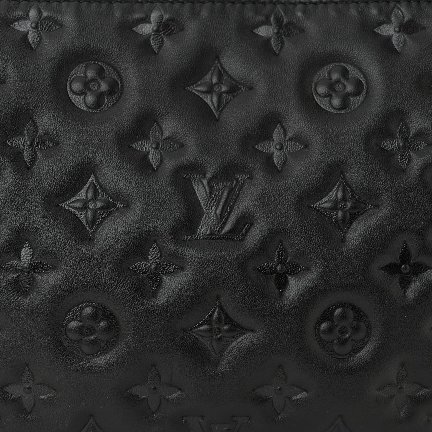 Lambskin Embossed Monogram Coussin PM Black