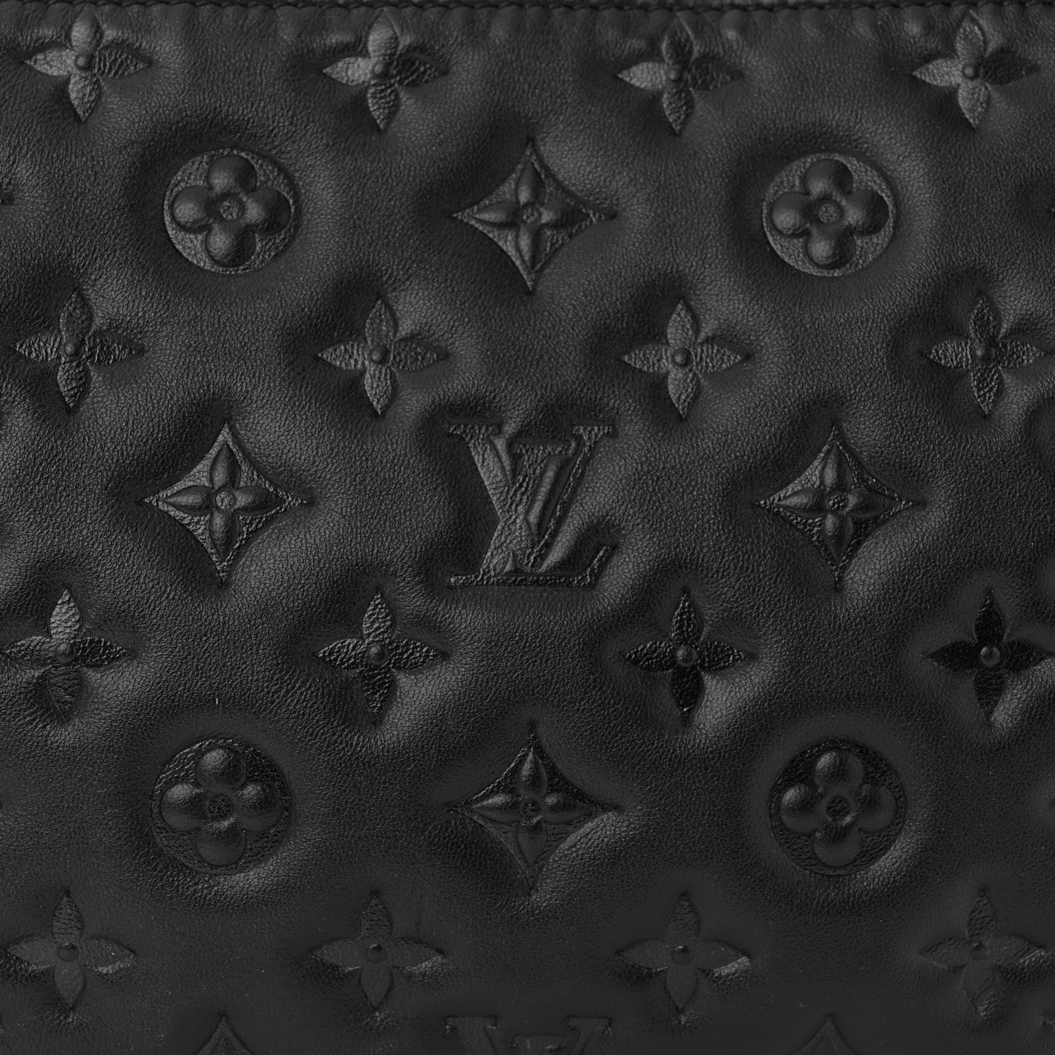 Louis Vuitton Lambskin Embossed Monogram Coussin PM Black 8 of 10