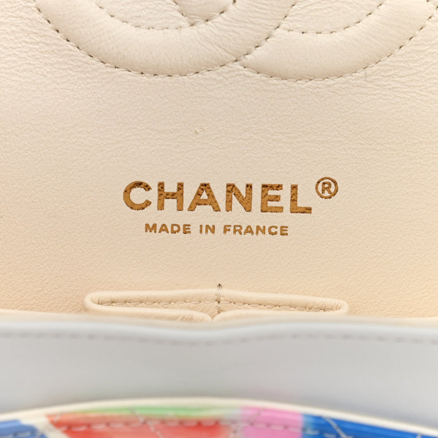 Printed Patent Quilted Rainbow Medium Double Flap Multicolor