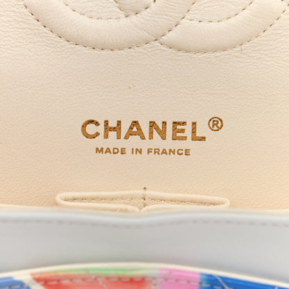 Chanel Printed Patent Quilted Rainbow Medium Double Flap Multicolor 6 of 10