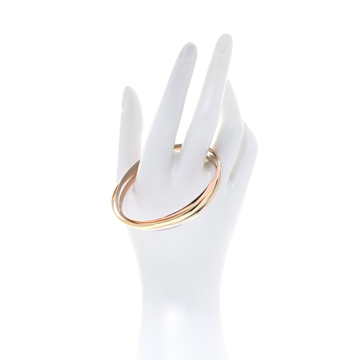 18K Pink Yellow White Gold Trinity Bangle Bracelet 64