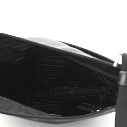 Prada Tessuto Nylon Saffiano Flat Messenger Bag Black 5 of 9