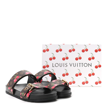 Louis Vuitton LV X TM Monogram Cerises Bom Dia Comfort Mule Sandals 39 10 of 10