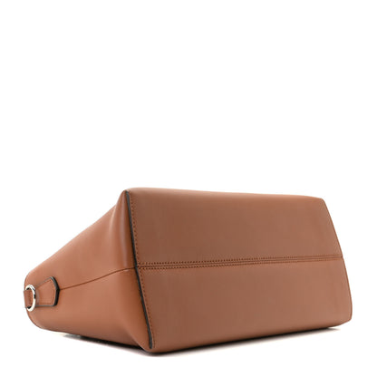 Fendi Vitello Dolce Bi-Color FF 1974 Embossed Medium By The Way Boston Bag Brandy Maya Black 5 of 12