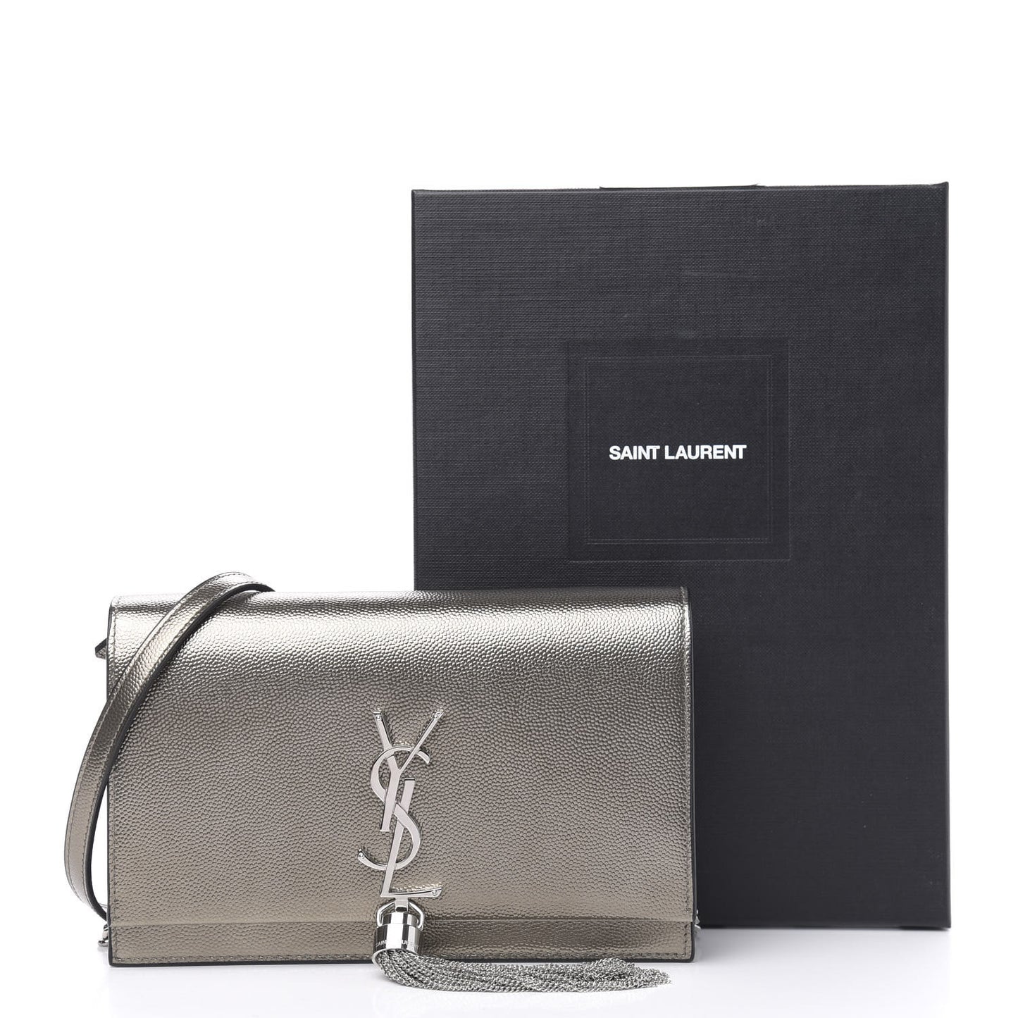 Grain De Poudre Classic Monogram Kate Tassel Chain Wallet Piombo