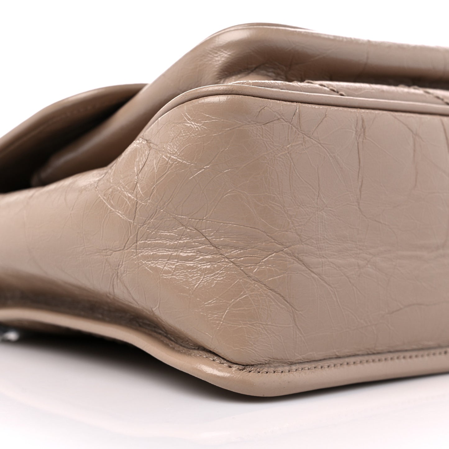 Crinkled Calfskin Matelasse Monogram Medium Niki Chain Satchel Gold Sand