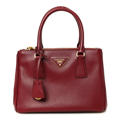 Prada Saffiano Lux Small Galleria Double Zip Tote Cerise 1 of 10