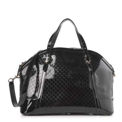 Gucci Patent Microguccissima Medium Nice Top Handle Dome Bag Black 1 of 15