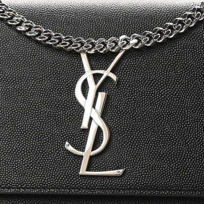 Saint Laurent Grain De Poudre Small Classic Monogram Kate Satchel Black 7 of 10