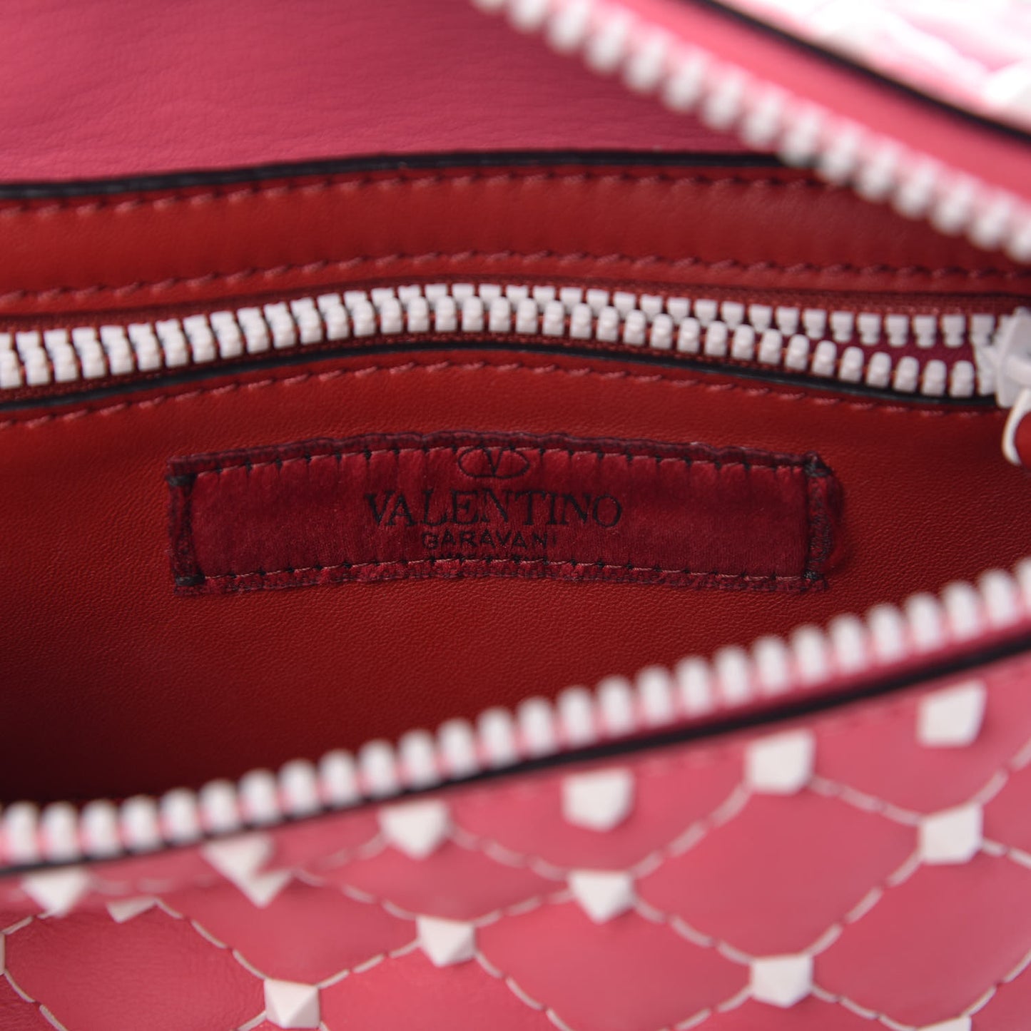 Lambskin Free Rockstud Spike Belt Bag Shadow Pink