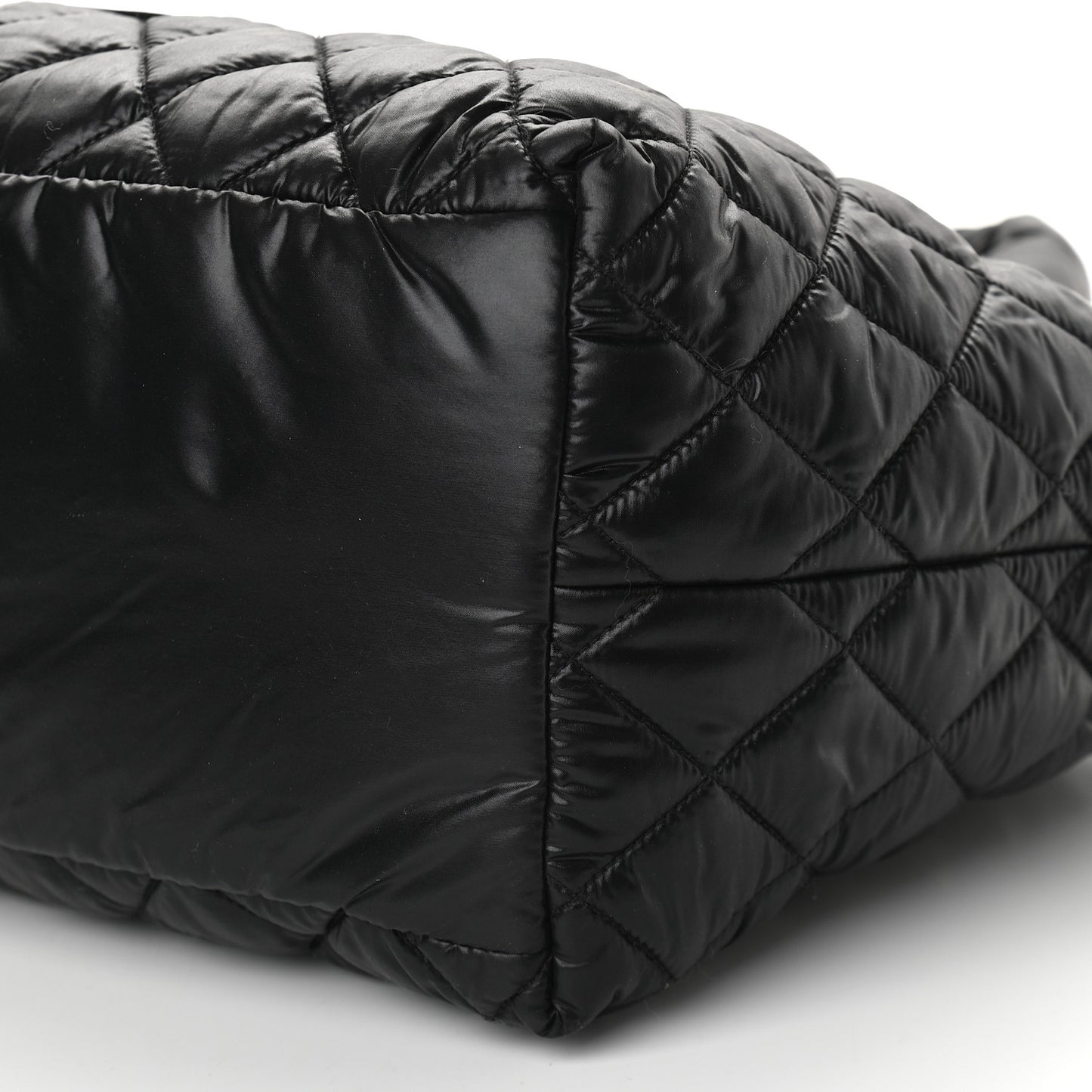 Nylon Quilted Small Coco Cocoon Tote Black