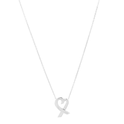 Tiffany Sterling Silver Paloma Picasso Loving Heart Pendant Necklace 1 of 7