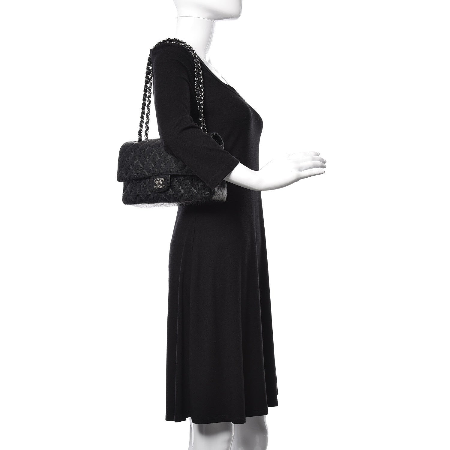 Chanel Caviar Quilted Medium Double Flap Black 5 of 13