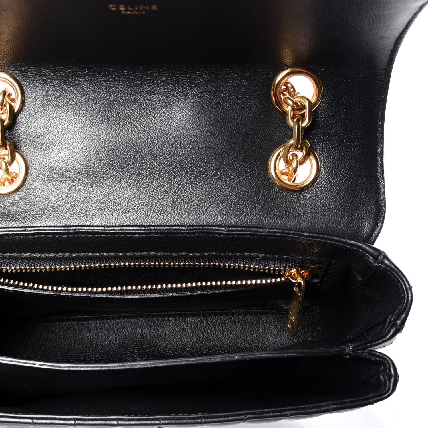 Celine Calfskin Quilted Medium C Bag Black 4 of 10