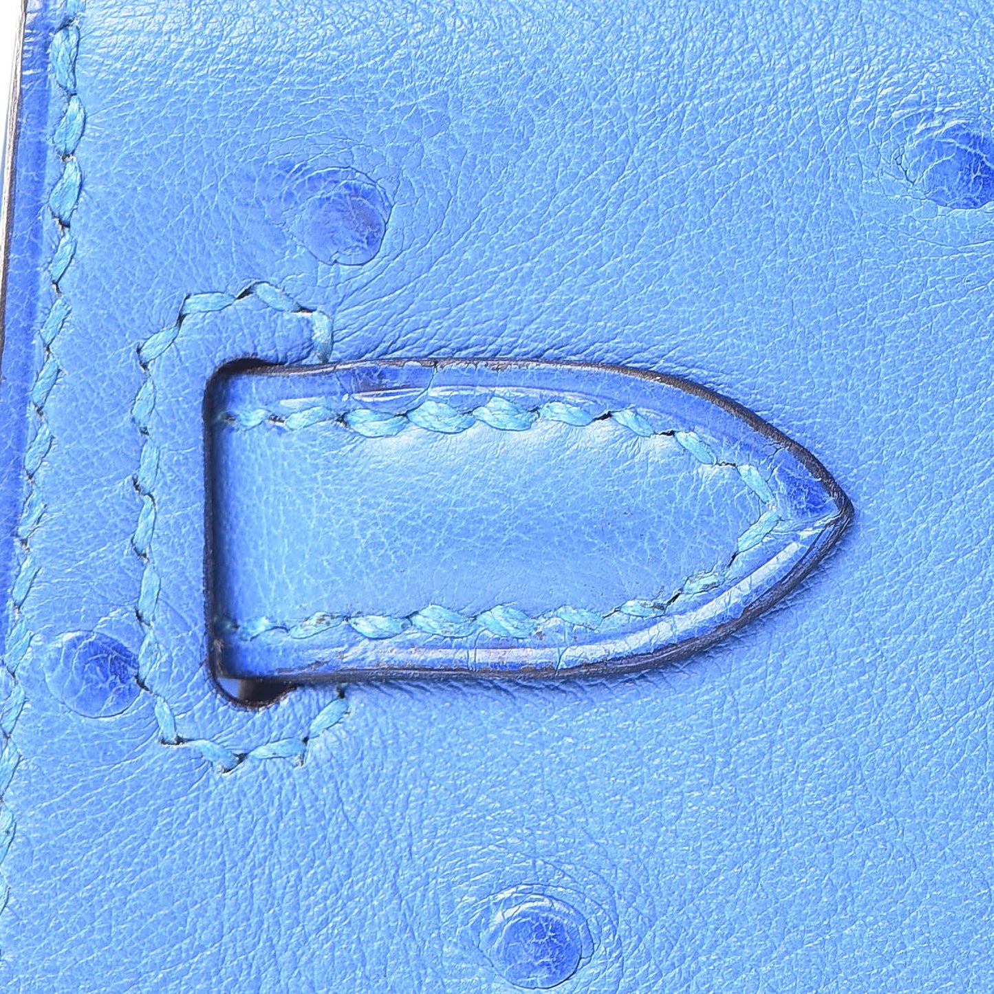 Ostrich Mini Kelly Sellier 20 Blueet