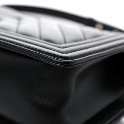 Chanel Lambskin Chevron Quilted Medium Boy Flap Black 11 of 17
