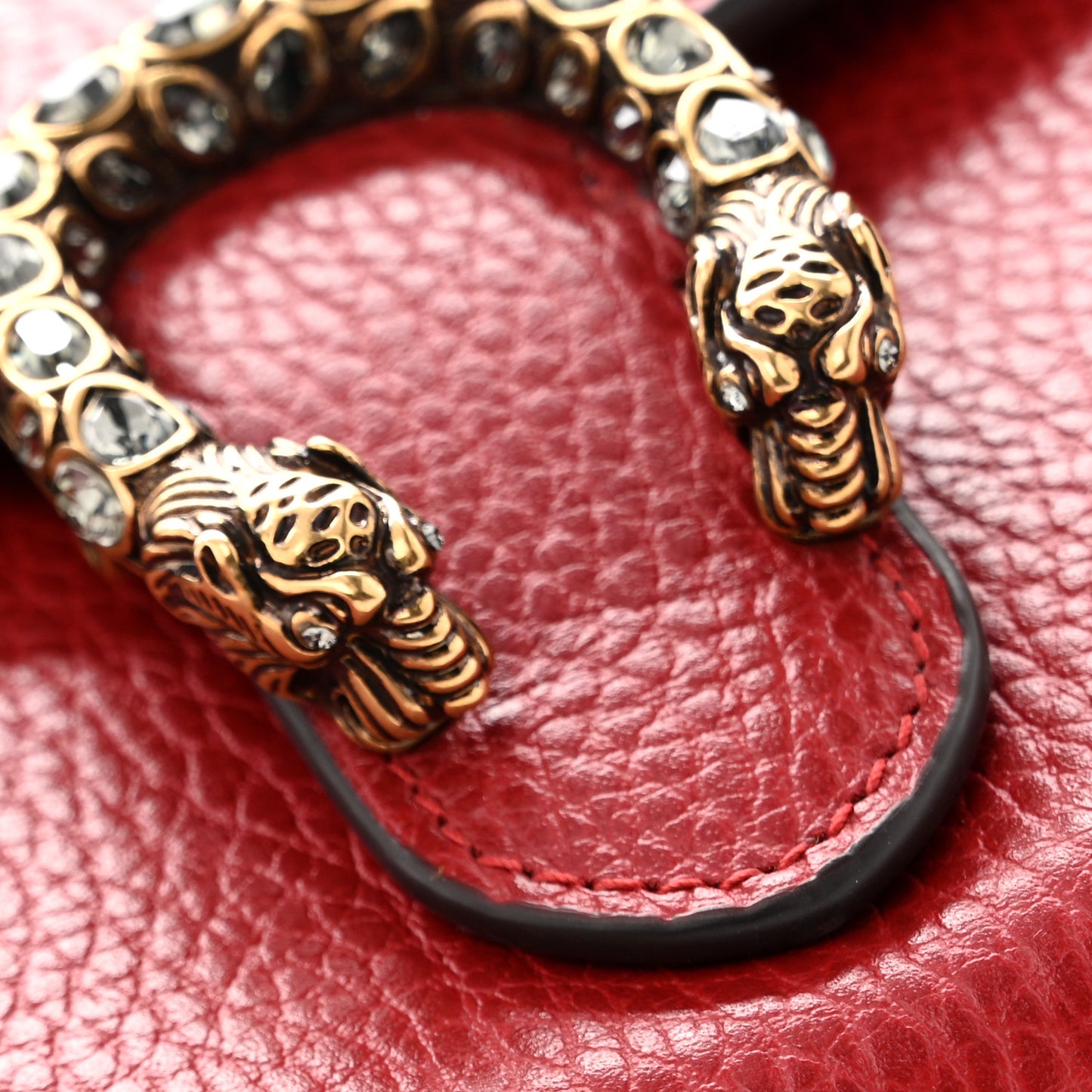 Calfskin Mini Dionysus Chain Wallet Hibiscus Red