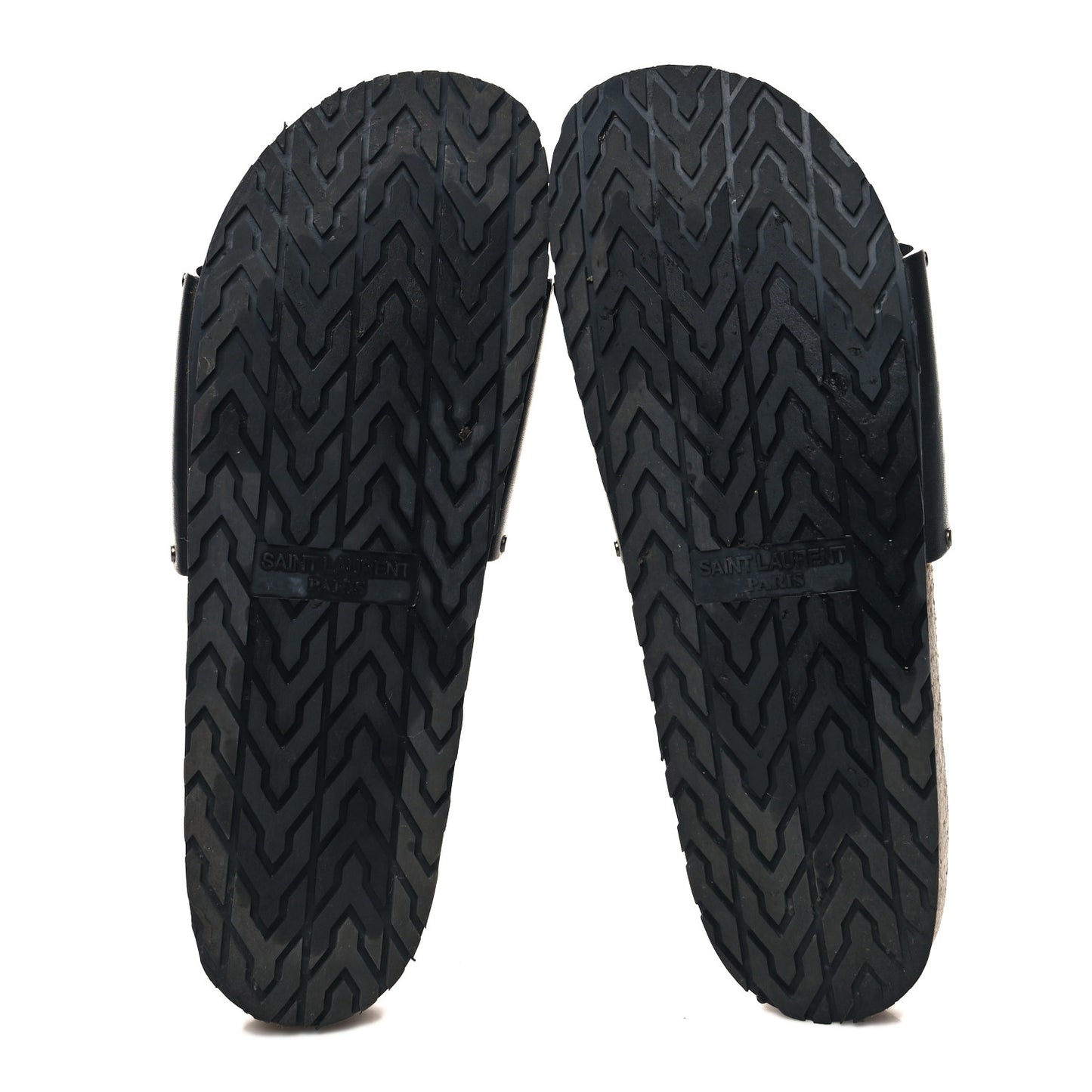 Calfskin Studded Mens Jimmy Slides 42 Black
