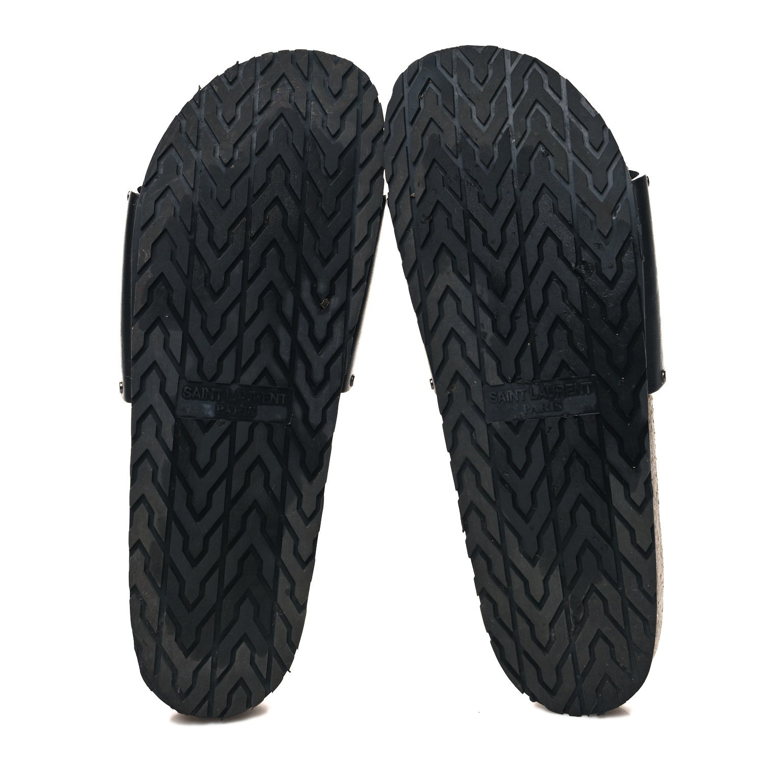 Saint Laurent Calfskin Studded Mens Jimmy Slides 42 Black 5 of 11