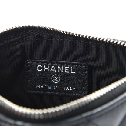 Chanel Metallic Goatskin Quilted Small Cosmetic Case Dark Grey 6 of 8