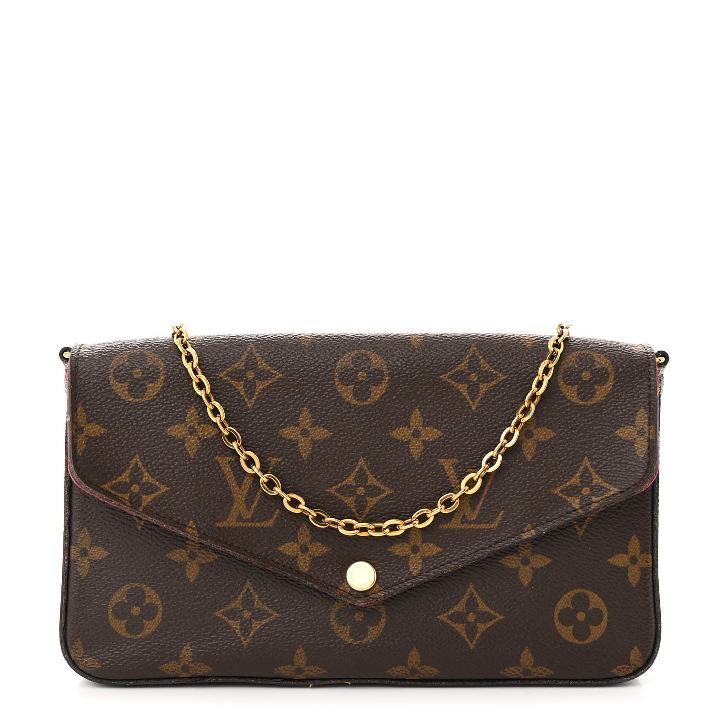 Monogram Pochette Felicie Chain Wallet Fuchsia
