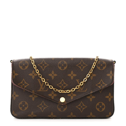Louis Vuitton Monogram Pochette Felicie Chain Wallet Fuchsia 1 of 18