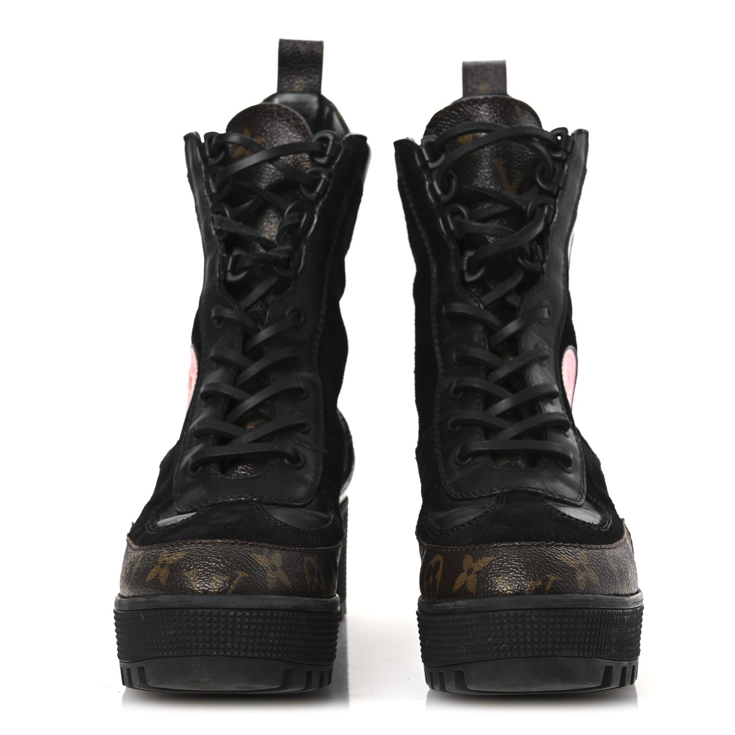 Louis Vuitton Suede Calfskin Monogram World Tour Platform Desert Boots 36.5 Black 3 of 14