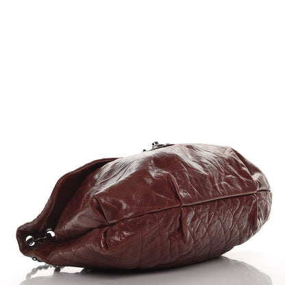 Chanel Grained Calfskin Quilted Maxi Elastic Flap Burgundy 4 of 9