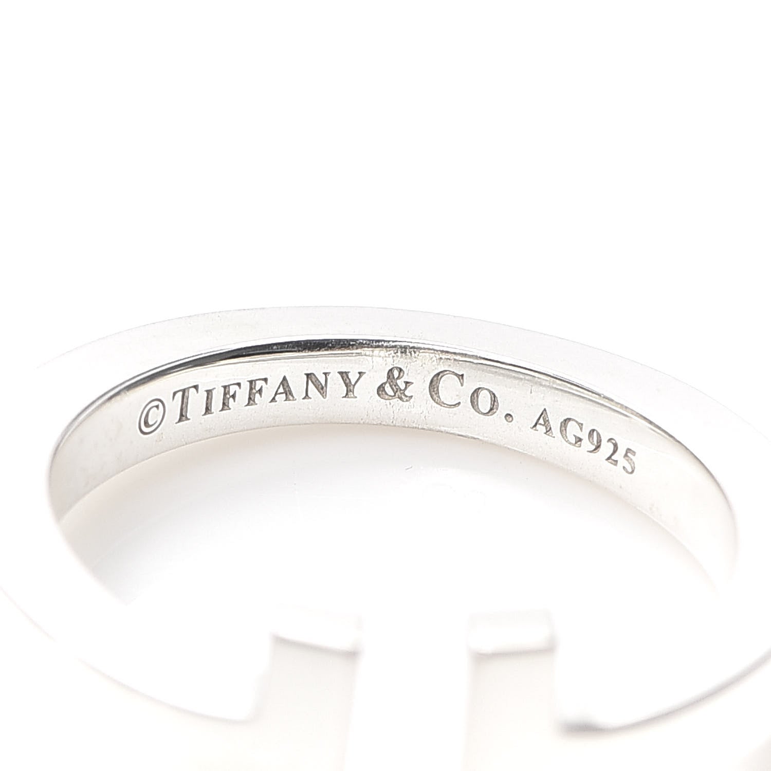Tiffany Sterling Silver T Square Ring 51 5.75 4 of 4