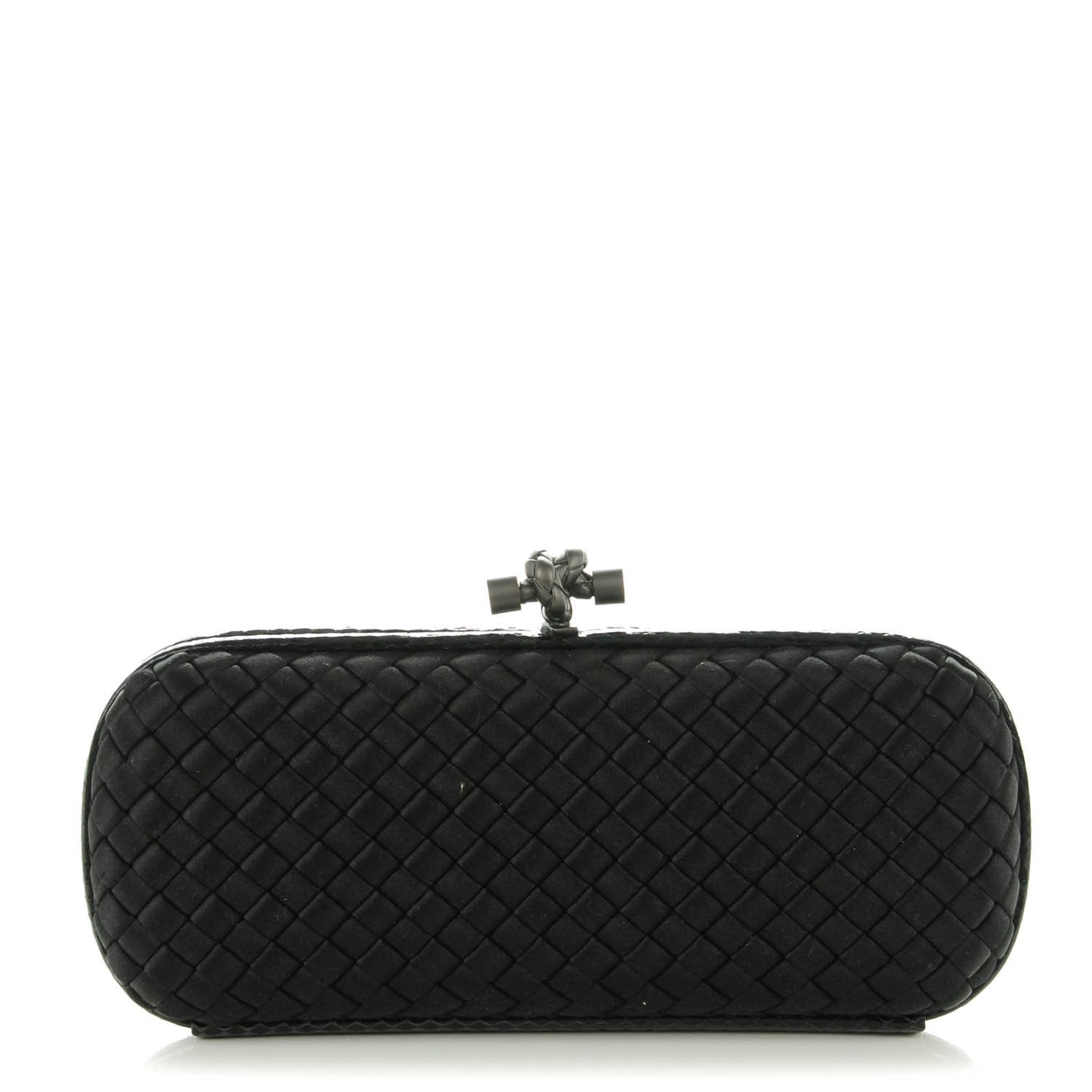 Satin Ayers Intreccio Impero Stretch Knot Clutch Black