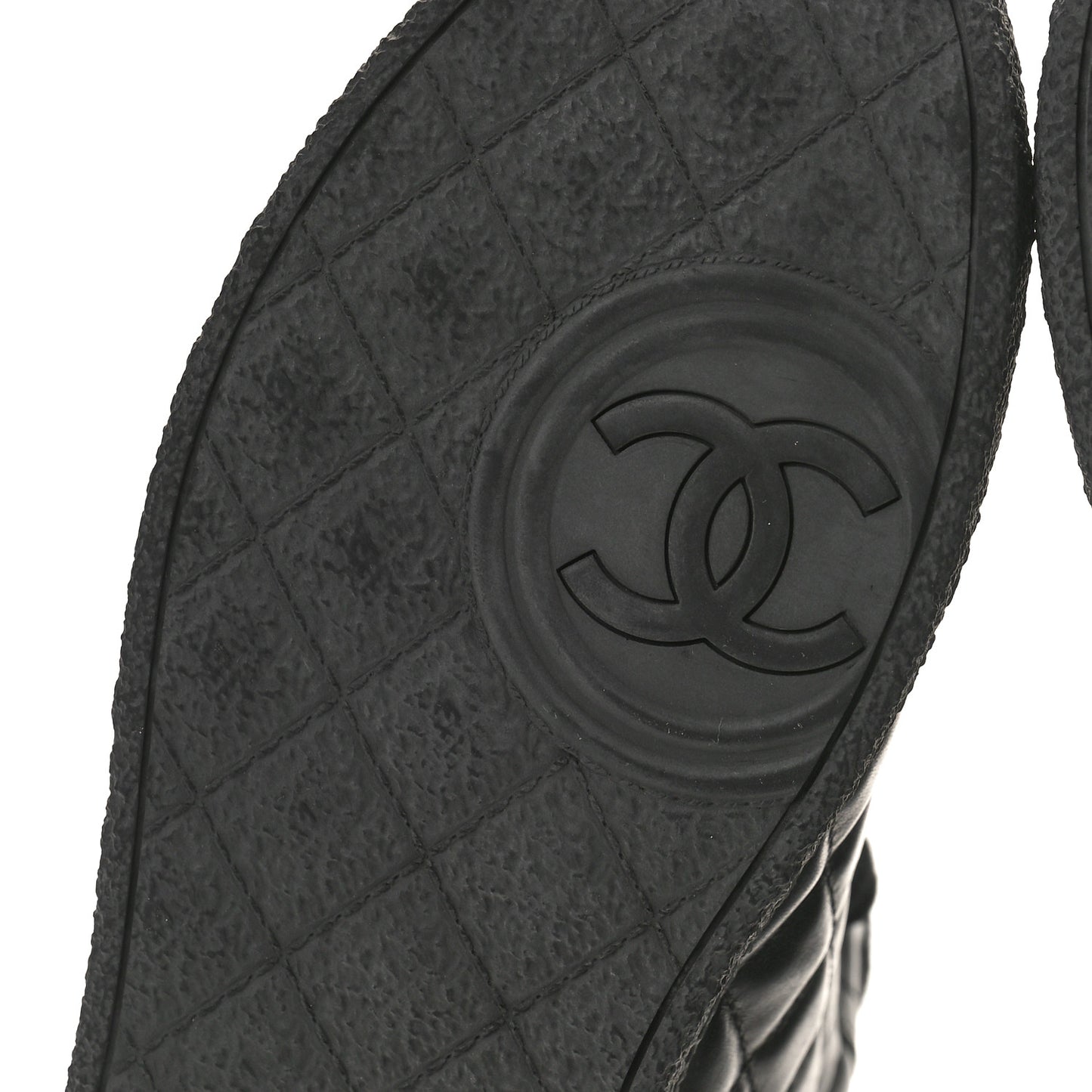 Lambskin Quilted High Top Sneakers 36.5 Black