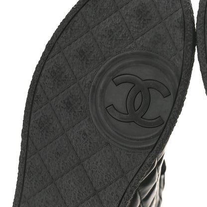 Chanel Lambskin Quilted High Top Sneakers 36.5 Black 10 of 13