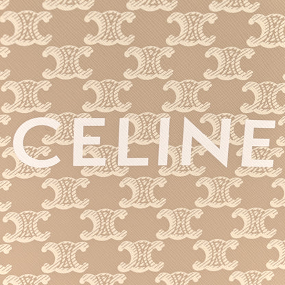 Celine Triomphe Canvas Calfskin Mini Vertical Cabas Grege 6 of 12