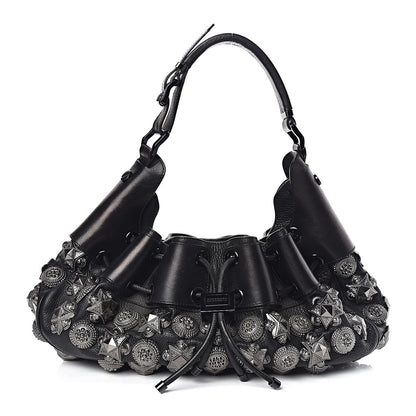 Burberry Calfskin Mason Warrior Studded Hobo Black 1 of 14