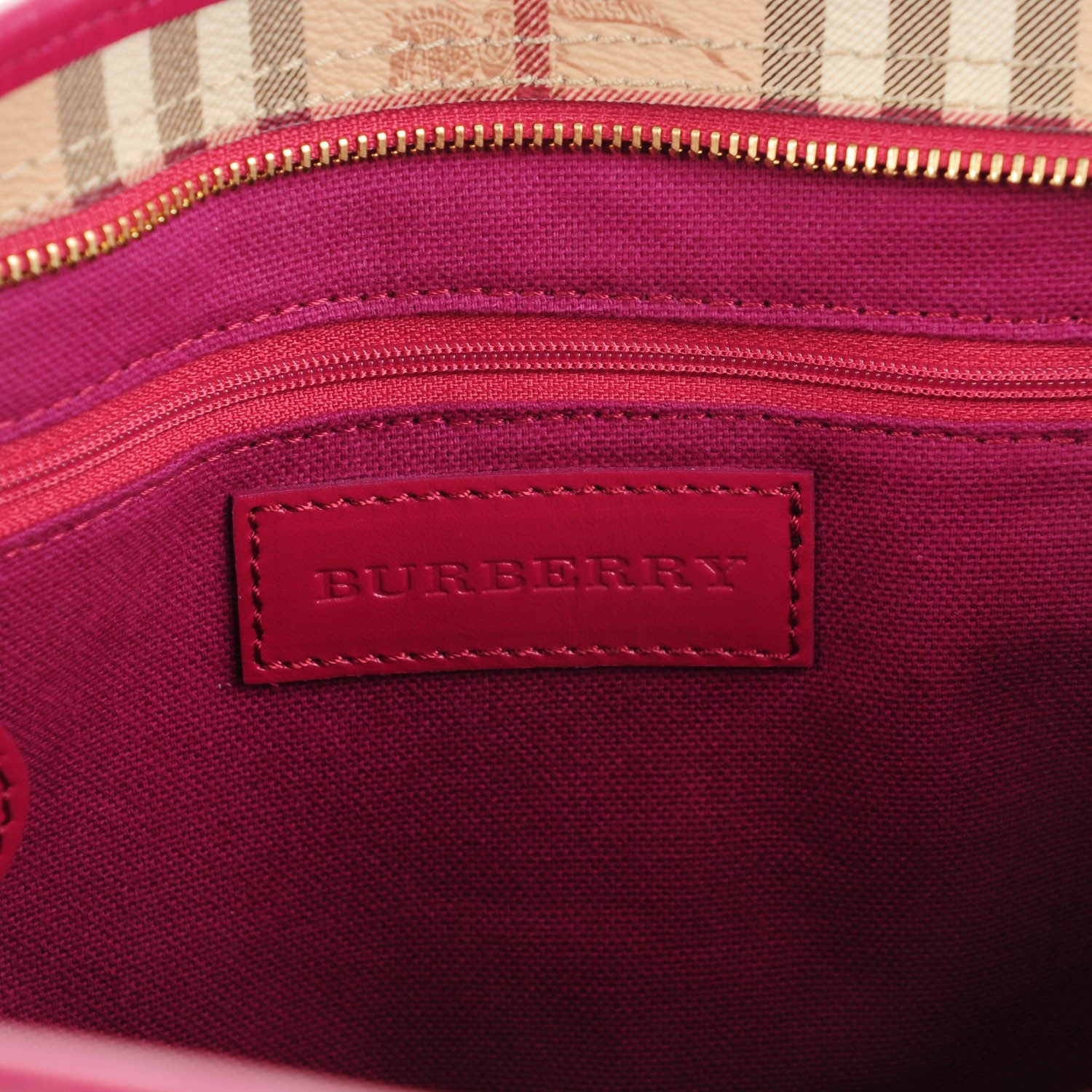 Burberry Haymarket Check Medium Regent Tote Dark Pink 6 of 11
