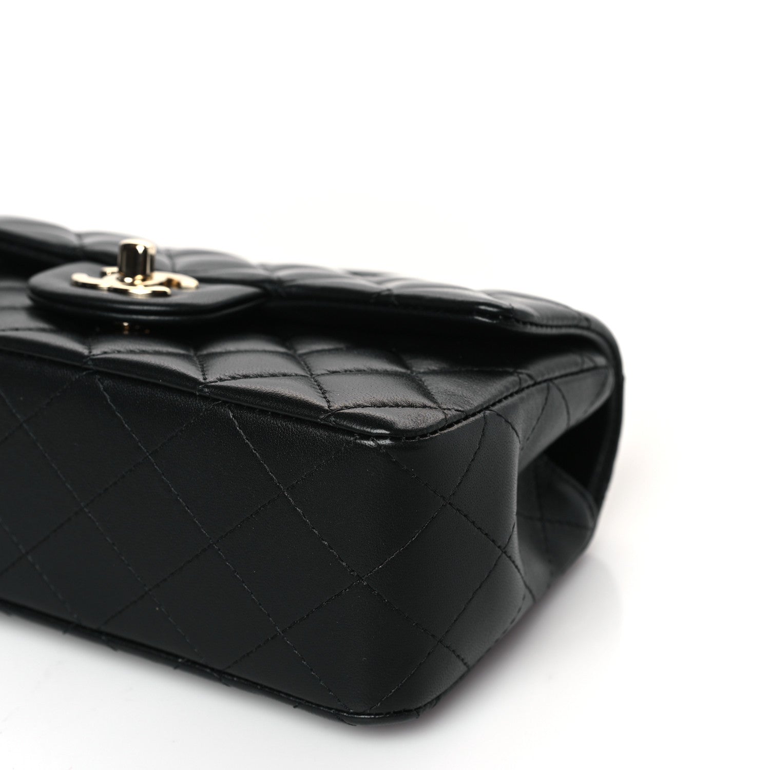 Chanel Lambskin Quilted Mini Top Handle Rectangular Flap Black 9 of 10