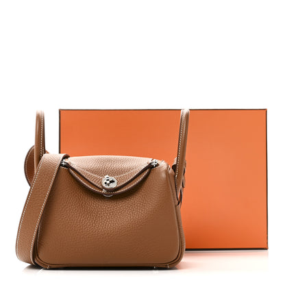 Hermes Taurillon Clemence Mini Lindy 20 Gold 11 of 11